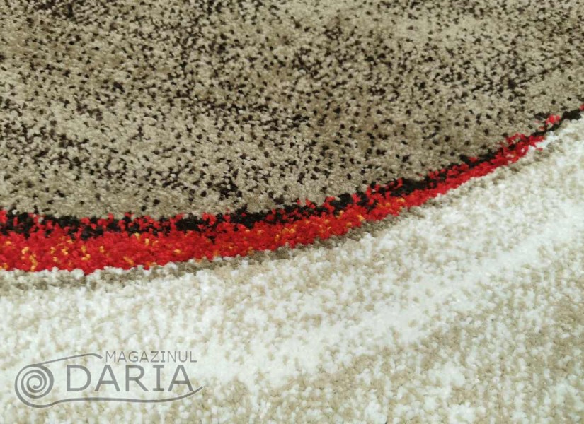 Covor MAGNOLIA 097 d.beige/red oval
