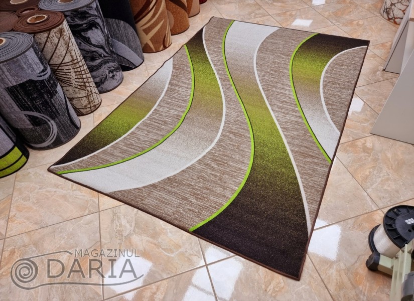 Covor tip mochetă ERIKA 8012 beige/green