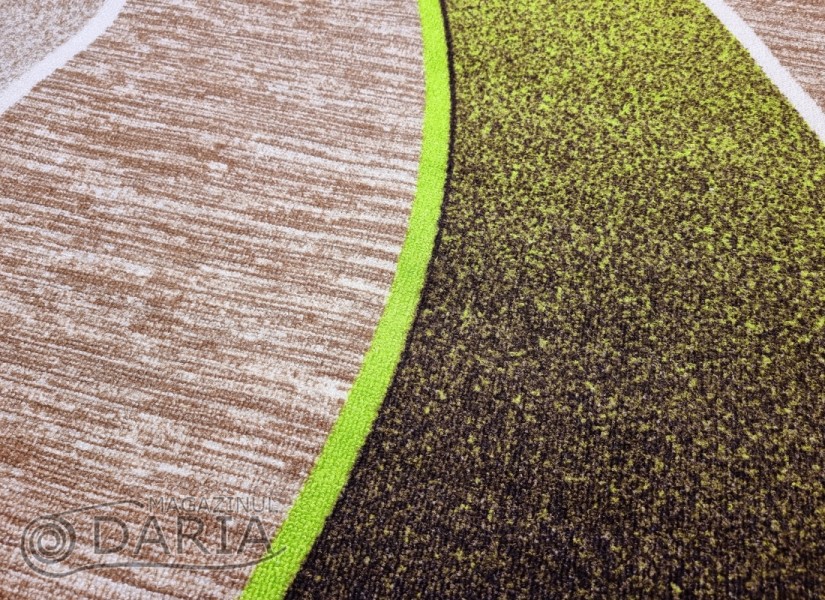 Covor tip mochetă ERIKA 8012 beige/green