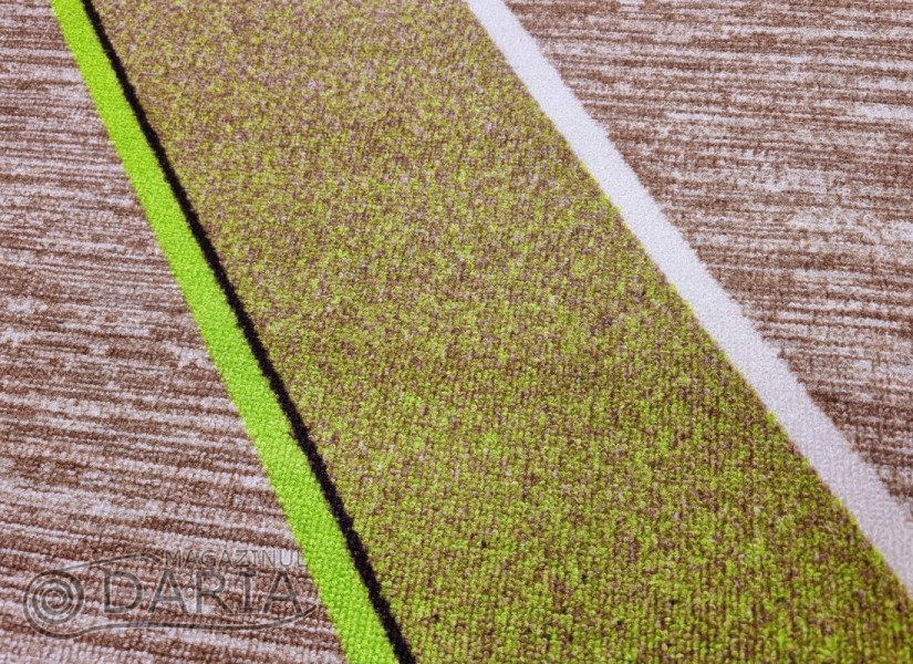 Covor tip mochetă ERIKA 8012 beige/green