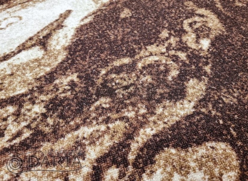 Covor tip mochetă ERIKA 8033 brown oval