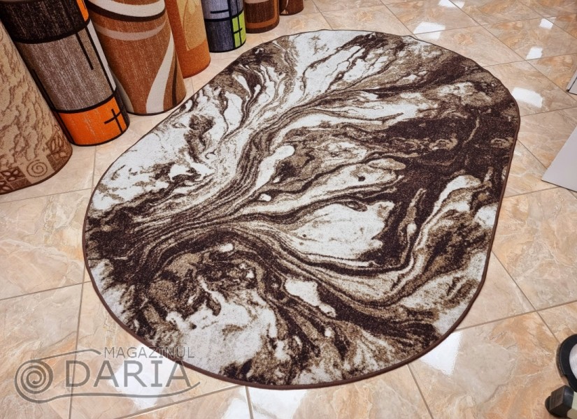 Covor tip mochetă ERIKA 8033 brown oval