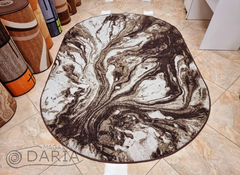 Covor tip mochetă ERIKA 8033 brown oval