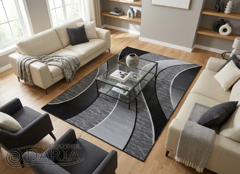 Covor tip mochetă ERIKA 8012 grey