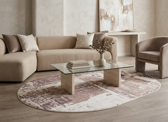 Covor tip mochetă REGAL 7011 beige oval