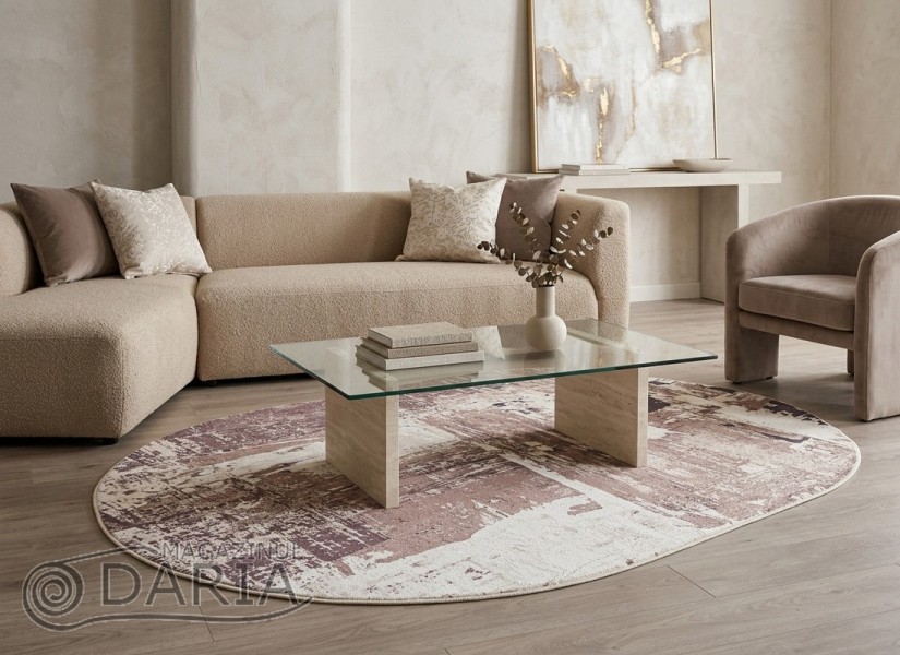 Covor tip mochetă REGAL 7011 beige oval