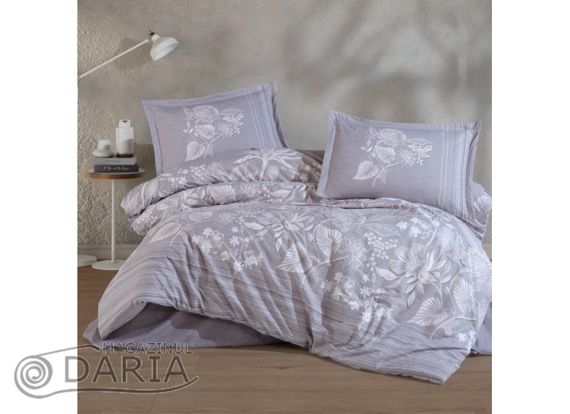 Lenjerie de pat ranforce Nera lilac