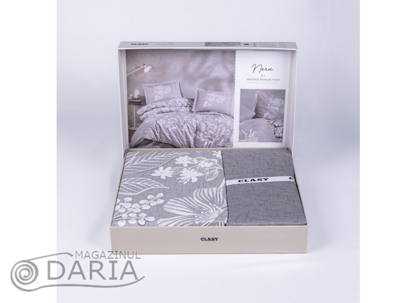 Lenjerie de pat ranforce Nera lilac