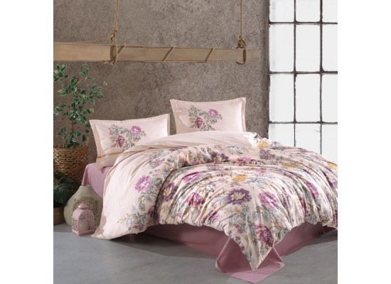 Lenjerie de pat ranforce Mirante pink