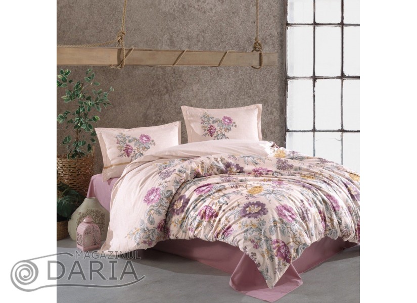 Lenjerie de pat ranforce Mirante pink