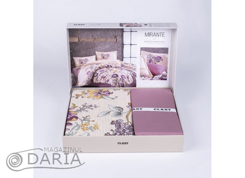 Lenjerie de pat ranforce Mirante pink