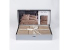 Lenjerie de pat Satin Stripe light brown/acik kahve