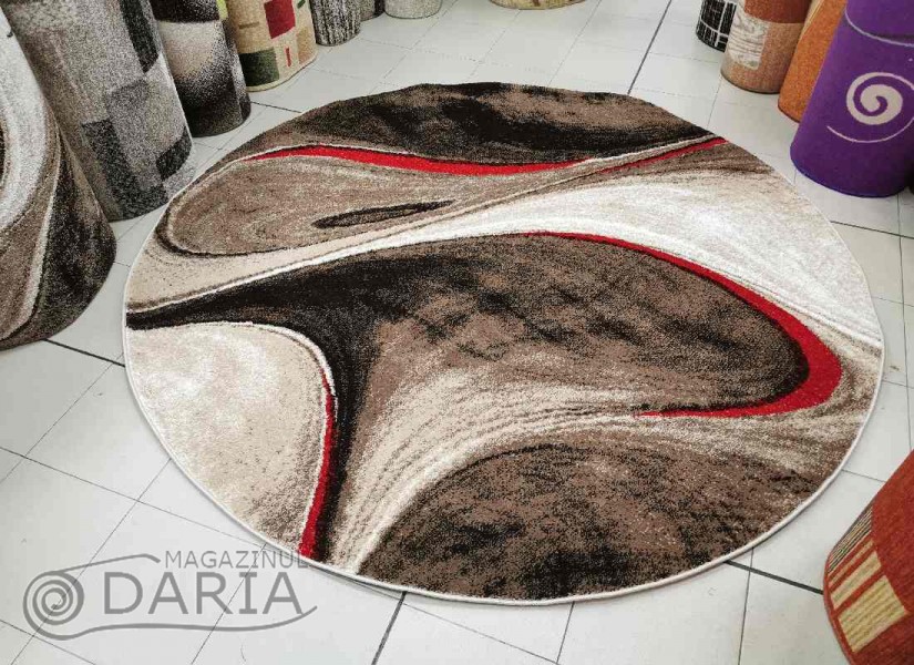 Covor MAGNOLIA 097 d.beige/red rotund