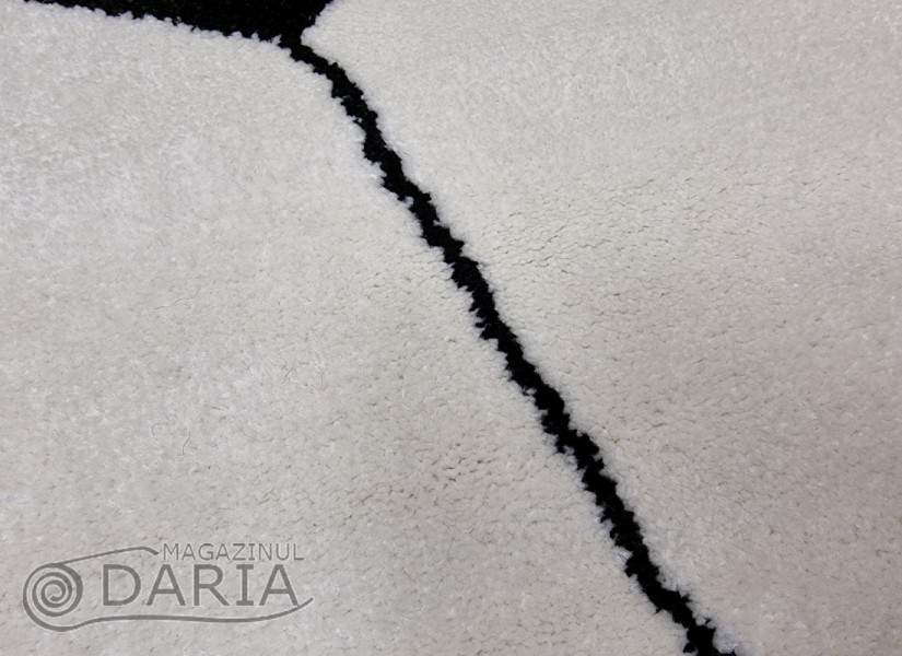 Covor MAGNOLIA 141 white/black ROTUND