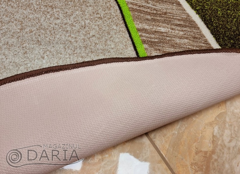 Covor tip mochetă ERIKA 8012 beige/green oval