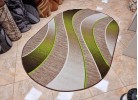 Covor tip mochetă ERIKA 8012 beige/green oval
