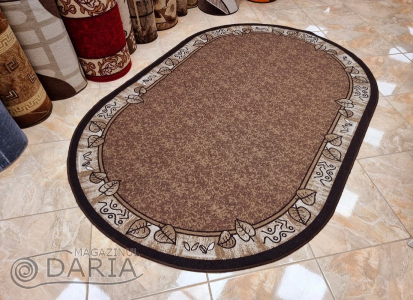 Covor tip mochetă ERIKA 8014 beige oval