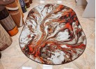 Covor tip mochetă ERIKA 8033 beige/orange oval