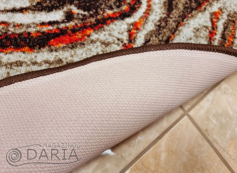 Covor tip mochetă ERIKA 8033 beige/orange oval