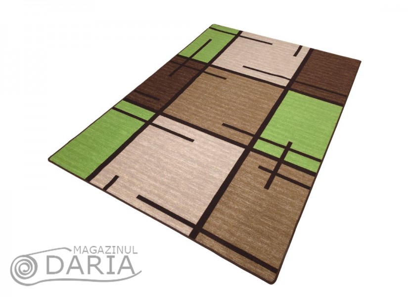 Covor tip mochetă ERIKA 8010 beige/green