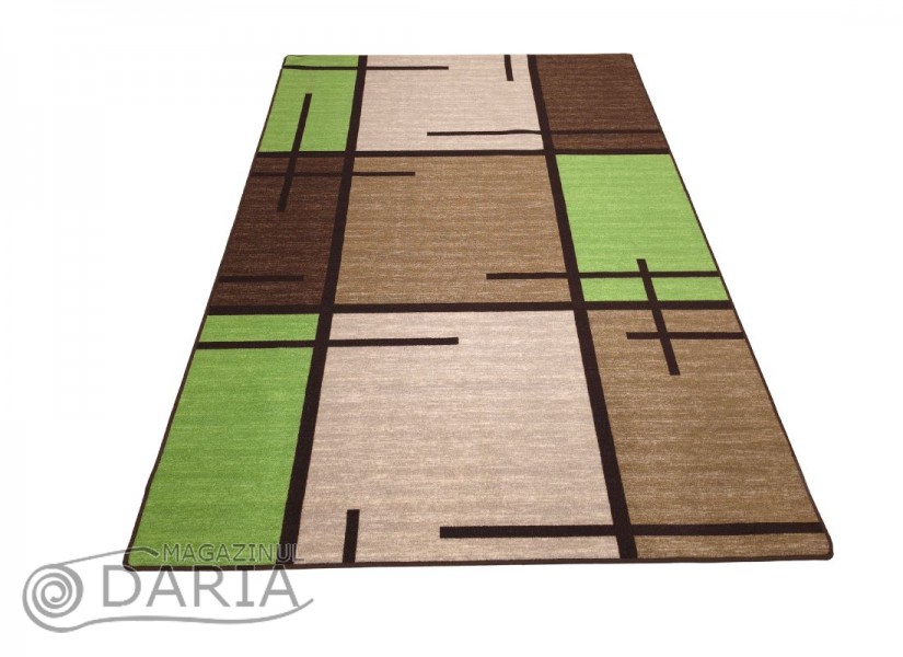 Covor tip mochetă ERIKA 8010 beige/green