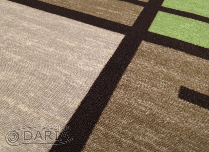 Covor tip mochetă ERIKA 8010 beige/green
