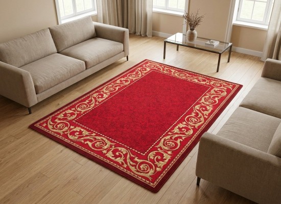 Covor tip mochetă ERIKA 8044 red