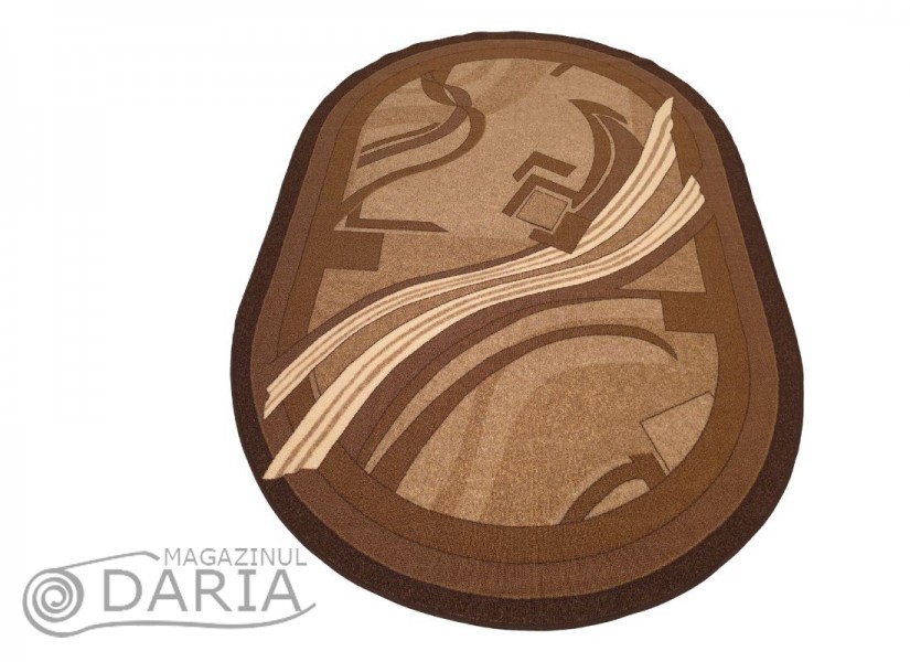 Covor tip mochetă ERIKA 8079 brown oval