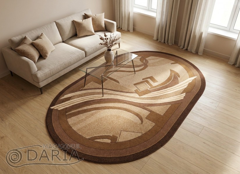 Covor tip mochetă ERIKA 8079 brown oval