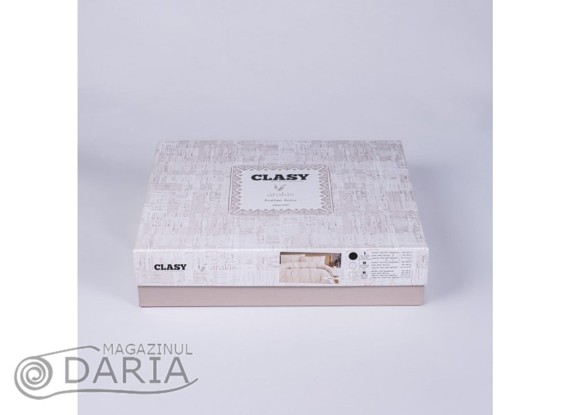 Ediție limitată set de pat  Arakis ecru V5 din 100% bumbac ranforce