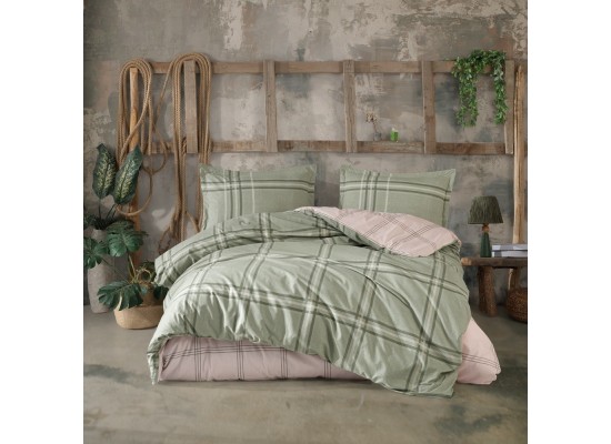 Lenjerie de pat ranforce Capela green