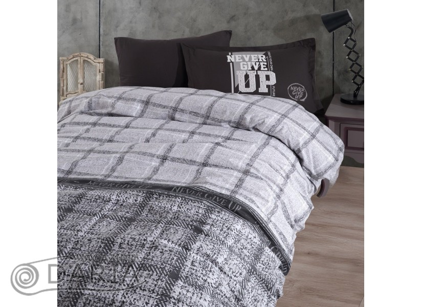 Lenjerie de pat ranforce Give up anthracite