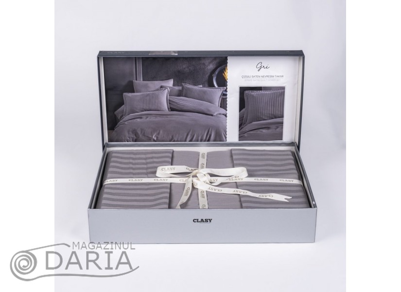 Lenjerie de pat Satin Stripe grey