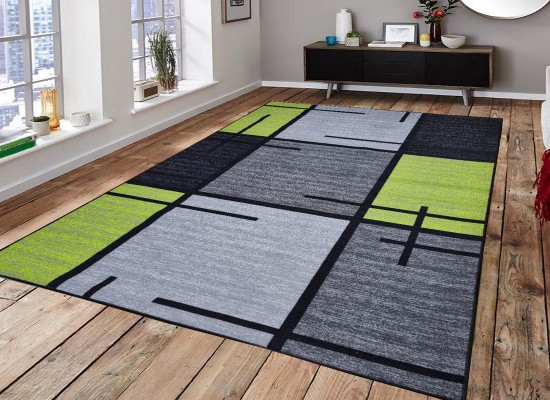 Covor tip mochetă ERIKA 8010 grey/green