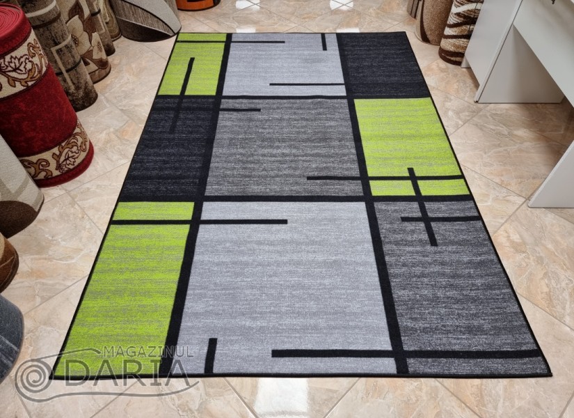 Covor tip mochetă ERIKA 8010 grey/green