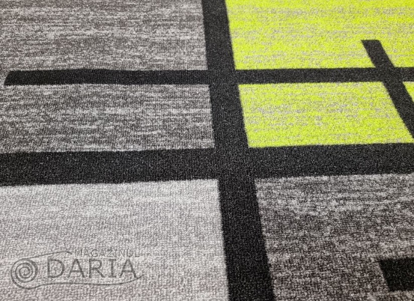 Covor tip mochetă ERIKA 8010 grey/green