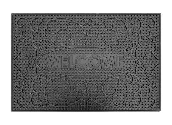 Covoras intrare Welcome stil negru