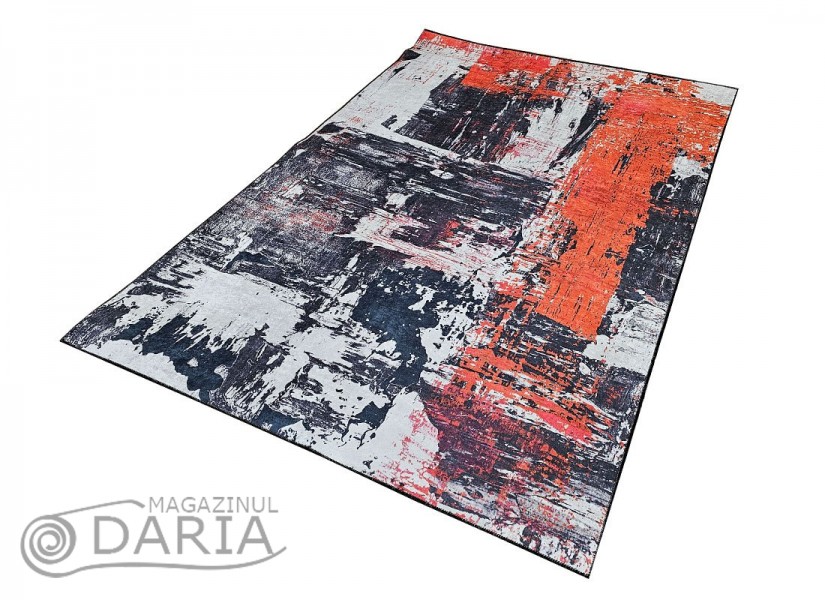 Covor tip mochetă REGAL 7011 grey/orange