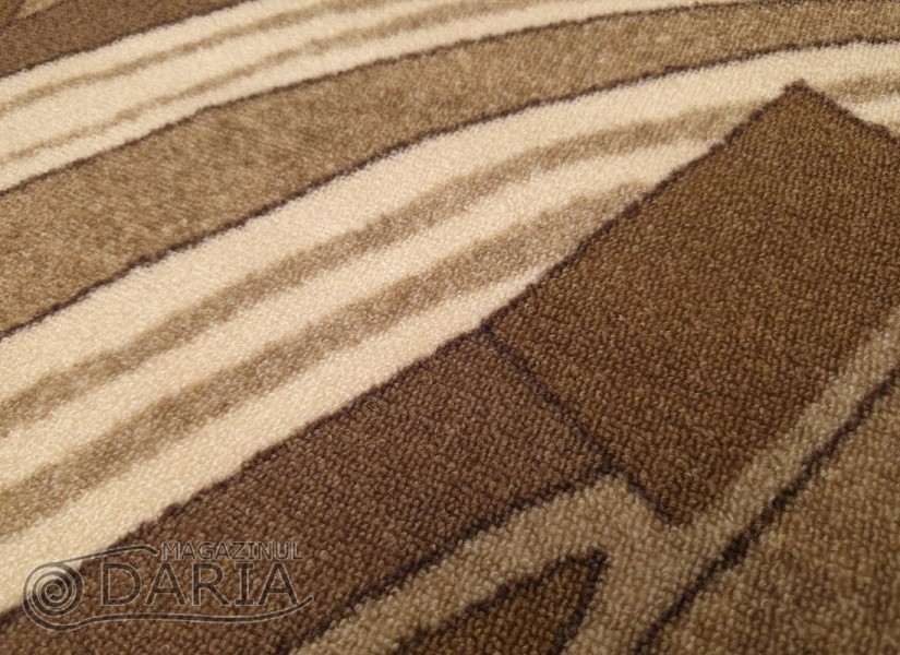 Covor tip mochetă ERIKA 8079 brown rotund