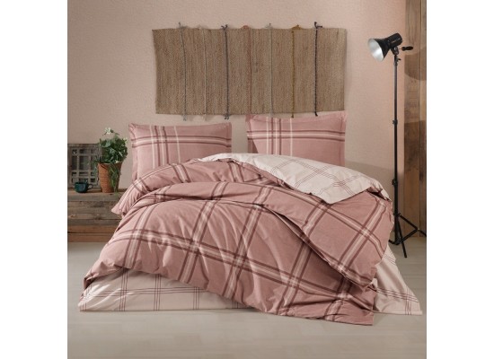 Lenjerie de pat ranforce Capela brown