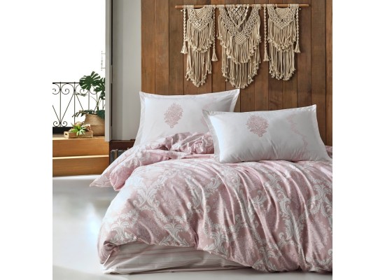 Lenjerie de pat ranforce Fiorita pink