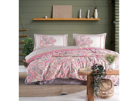 Lenjerie de pat ranforce Luga pink