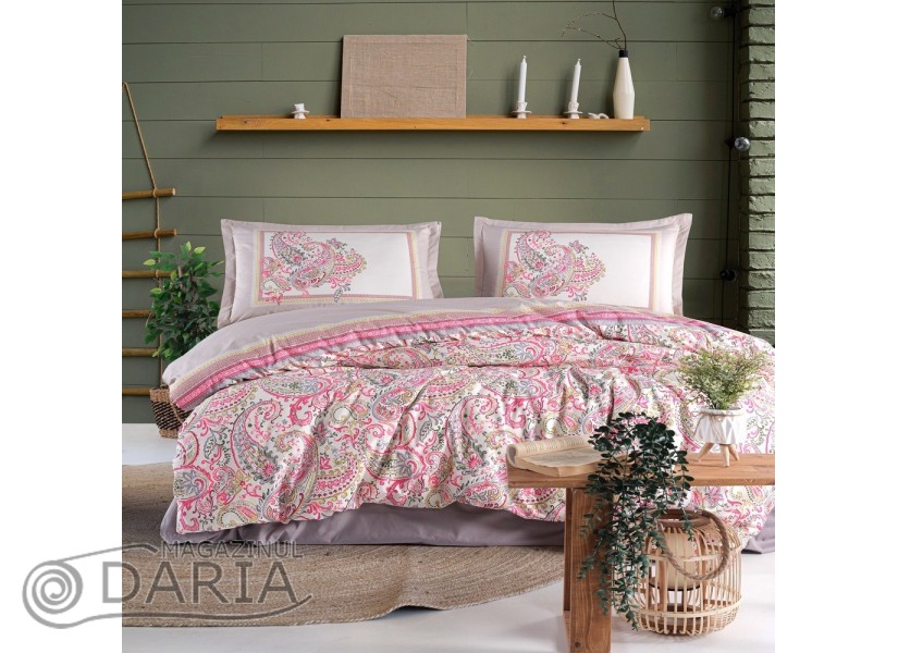 Lenjerie de pat ranforce Luga pink