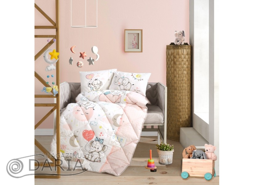 Set complet de lenjerie de pat pentru bebelusi Sweet dreams