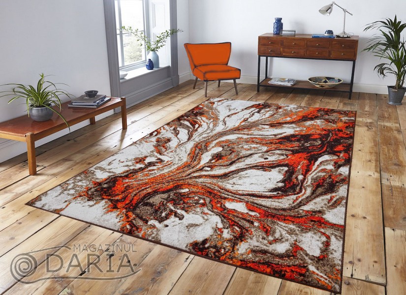Covor tip mochetă ERIKA 8033 beige/orange