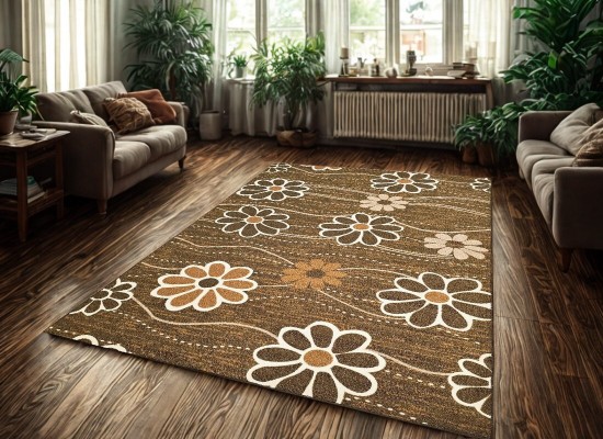 Covor tip mochetă ERIKA 8042 brown