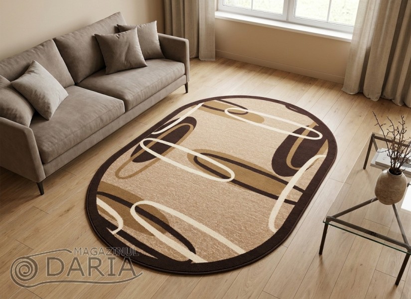 Covor tip mochetă ERIKA 8045 oval