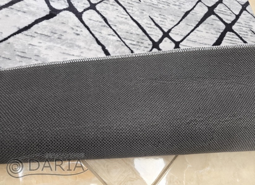 Covor tip mochetă PRESTIGE 4085 grey black