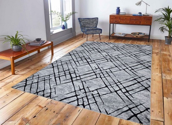Covor tip mochetă PRESTIGE 4085 grey black