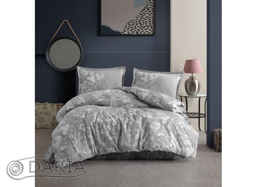 Lenjerie de pat ranforce Destin grey